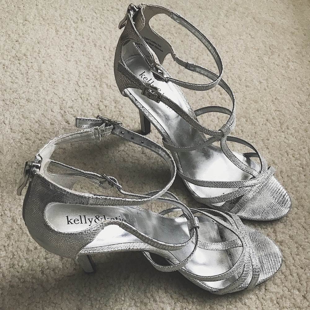 Kelly & Katie Silver Strap Heels